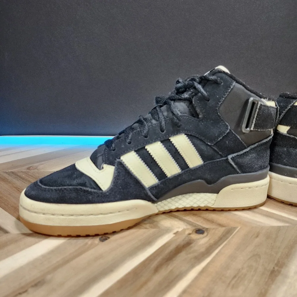 Adidas Forum Mid FZ6252 Black Cream Gum Men's Size 7 RetroBasketball Sneakers